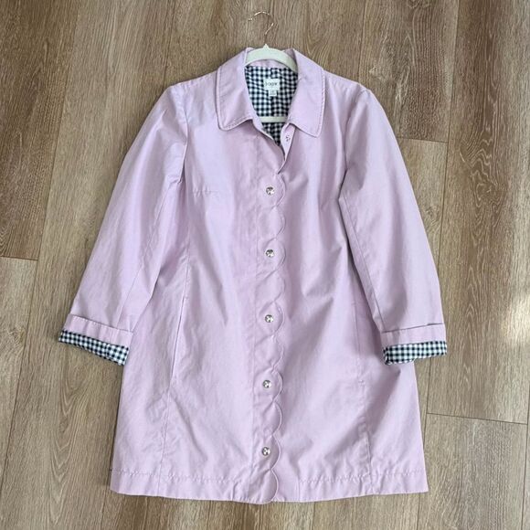 J Crew Scalloped Mac Coat Smoky Wisteria Size 10 Style AL224 - Picture 3 of 11